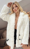 Faux coat with buttons and white straps
