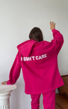 Compleu trening don't care oversize bumbac 100% roz